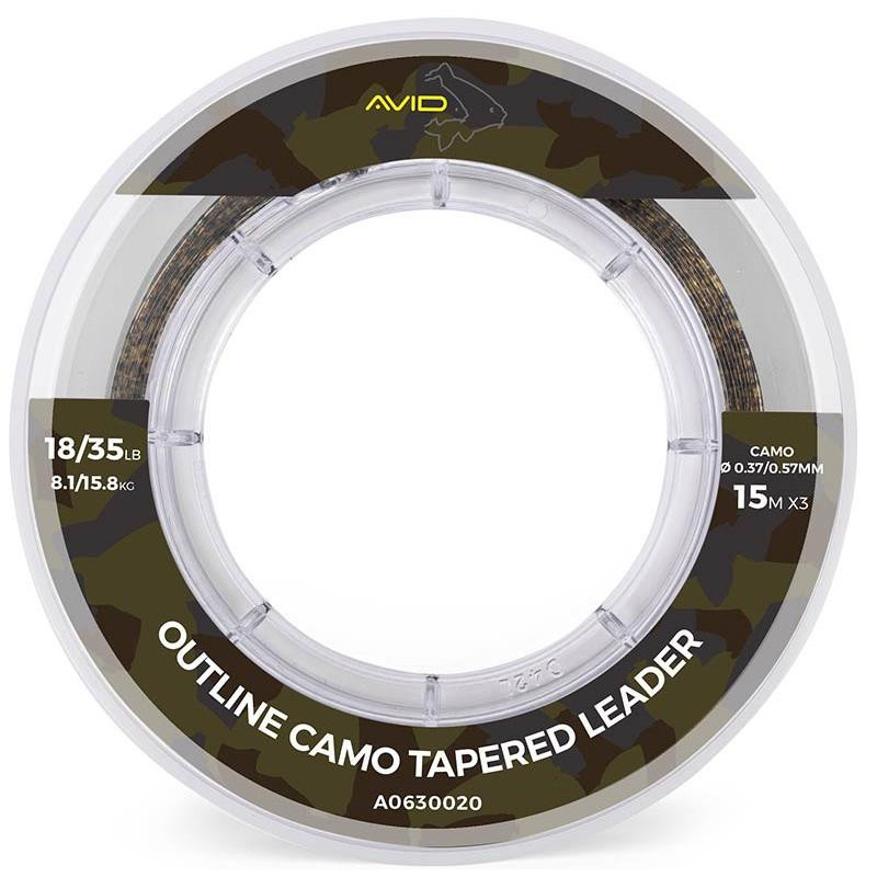 AVID CARP Outline Camo Tapered Leader 12lb/35lb