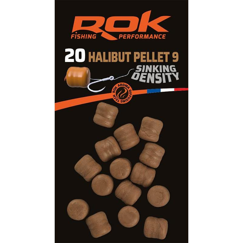 ROK Halibut Pellet Sinking Density 12mm x18 Noir