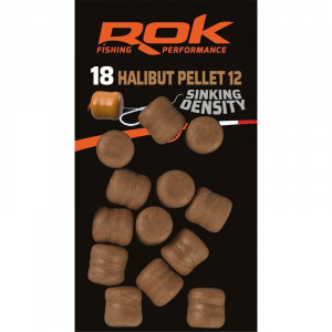 ROK Halibut Pellet Sinking Density 12mm x18 Marron 1