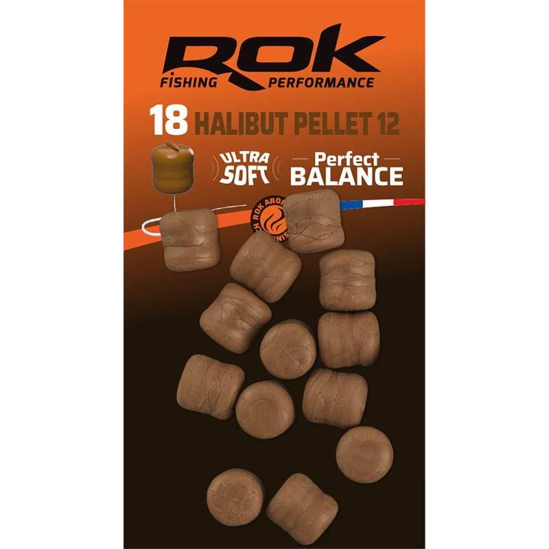 ROK Halibut Pellet Perfect Balance 12mm x18 Marron