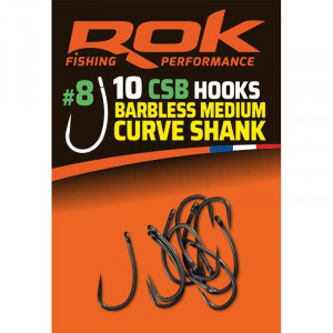 ROK CSB Hooks Medium Curve Shank Barbless 1